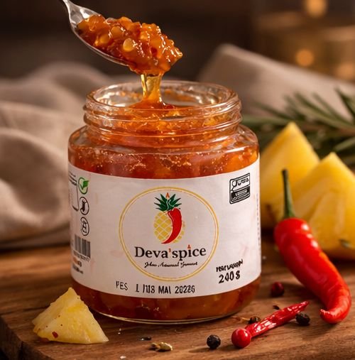 Pote da Geleia Deva'spice - Pimenta com Abacaxi